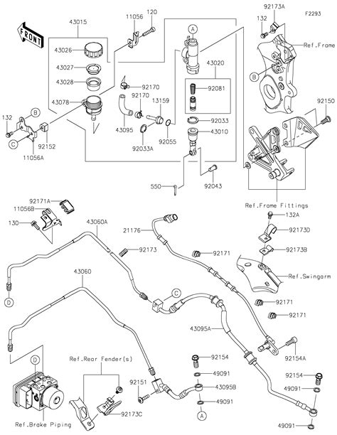 Maitre Cylindre Arriere Pour Ninja Zx R Se Zx Hkf Gris Esprit