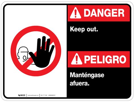 Bilingual Danger Keep Out Wall Sign 5s Today