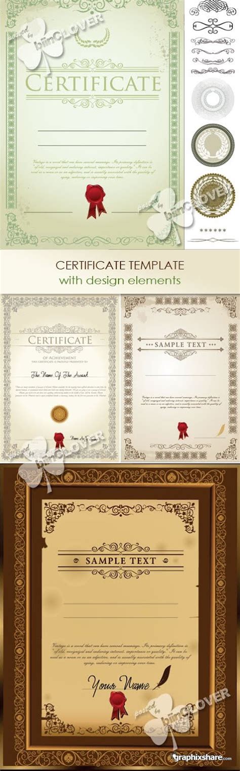 Best Vectors ClipArt: Certificate Borders Vector Illustration Free 4 ...