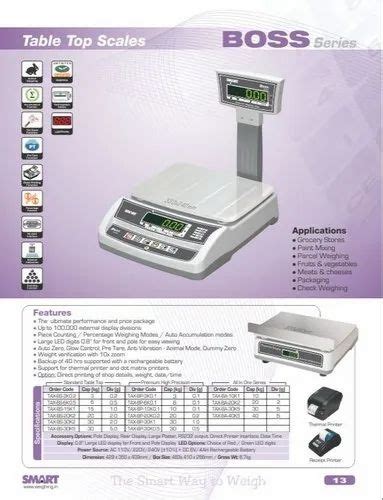 SMART MAKE ABS PLASTIC Boss Table Top Scale For Weighing Capacity 15