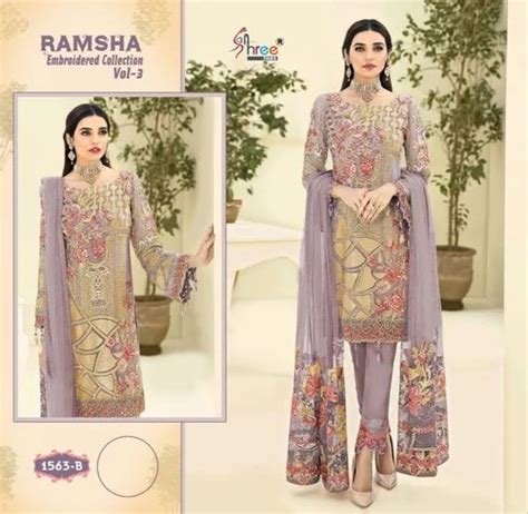 Shree Fabs Ramsha Vol Pakistani Georgette Dress Material With