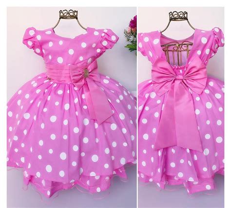 Alice Baby Vestido Festa Minnie Rosa Menina Bonita