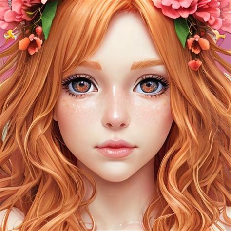 Strawberry Blonde Hair Hazel Eyes Peach Lips Fa Openart