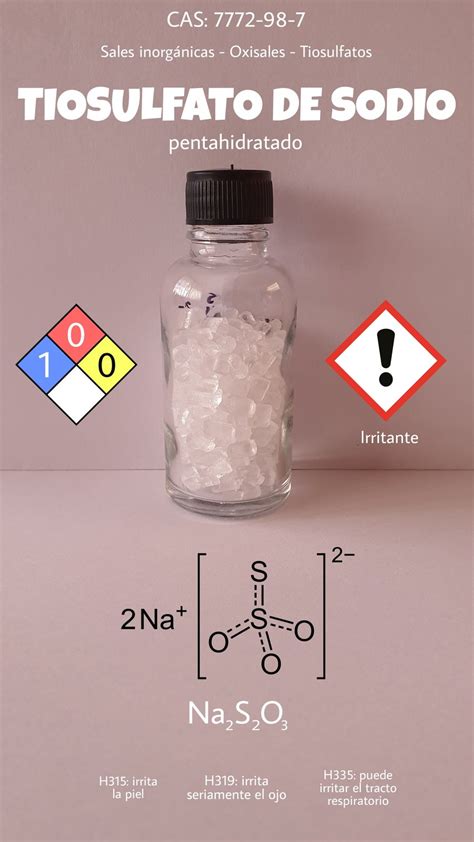 Etiqueta De Seguridad Del Tiosulfato De Sodio Pentahidratado