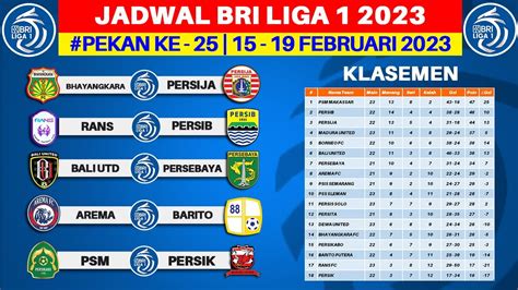 Jadwal Liga Pekan Ke Rans Fc Vs Persib Bali United Vs