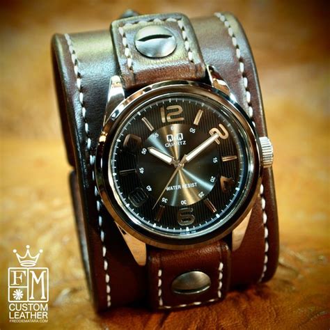 Leather Watch Cuff Mens Watches Leather Cuff Watch Leather Cuffs