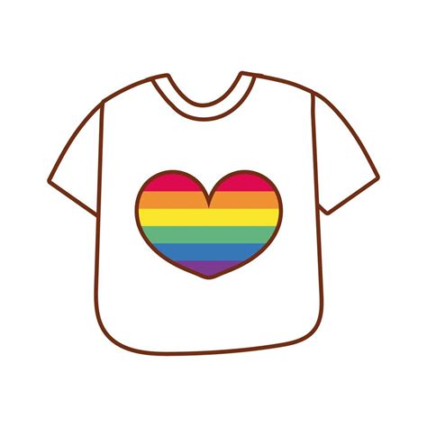 Heart With Gay Pride Stripes On A T Shirt Vector Art At Vecteezy