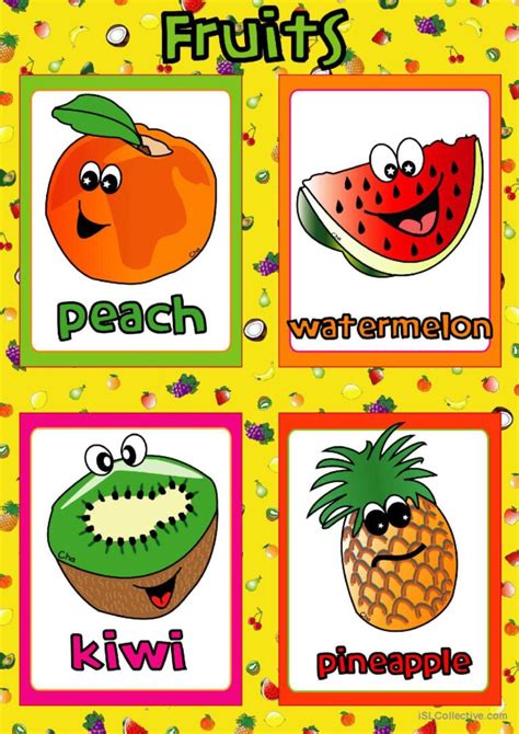 Fruit Flashcards Vocabulary Flas English Esl Worksheets Pdf Doc