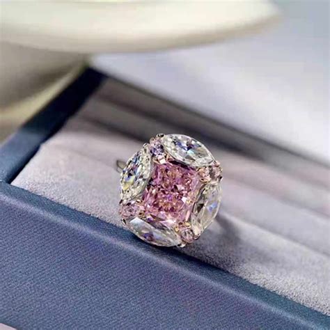 Wong Chuva De Prata Ct Cor De Rosa Criou Moissanite Pedra