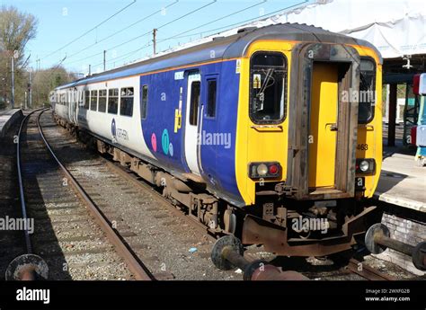 Northern Trains Class 156 Super Sprinter Diesel Multiple Unit Train In Bay Platform 2 At