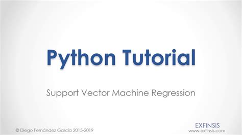 Python Tutorial Support Vector Machine Regression Youtube