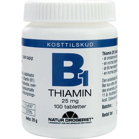 Kjøp Natur-Drogeriet B1 Vitamin 25 Mg 100 Tabletter - Mecindo