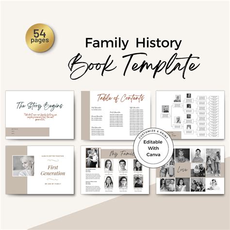 Customizable Family History Book Template / Family Tree / Genealogy