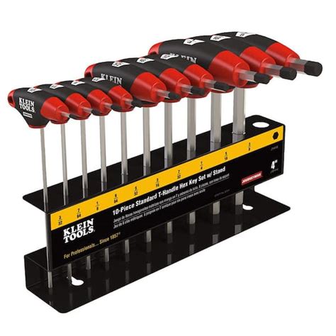 Klein Tools Journeyman SAE T Handle Set With Stand 10 Piece JTH410E