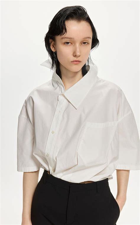 Shirt JNBY Asymmetric Short Sleeve Shirt 100 Cotton In 2023