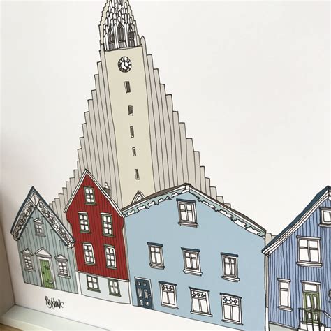 Reykjavik Print A4 Reykjavik Cityscape Scandinavian Print - Etsy