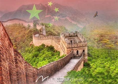 Great Wall of China and Flag Wallpaper Mural by Magic Murals