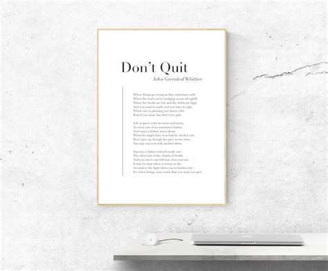 Dont Quit By John Greenleaf Whittier Poetry Art Print Etsy