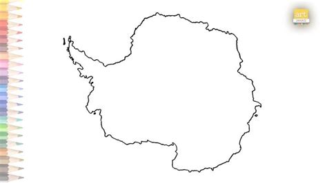 Antarctica map outline | How to draw Antarctica map step by step | Map ...