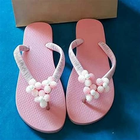 Chinelo Rosa Claro Decorado No Elo Maraj Festas E Artesanatos