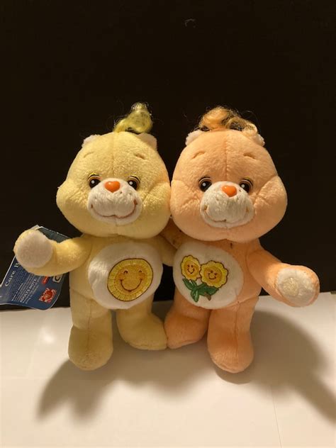 Care Bears Cuddle Pairs Funshine Bear & Friend Bear Plush Set 2002 ...