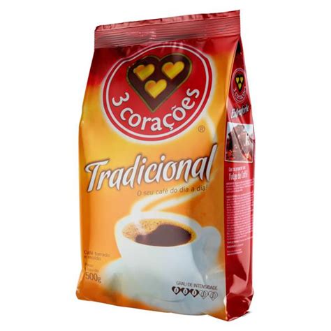 Café Torrado E Moído Tradicional 3 Corações Pacote 500g Comercial