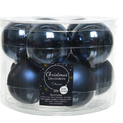 Decoris Kerstballen Set X Stuks Donkerblauw Glas Cm