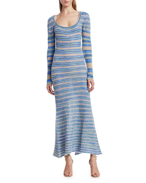 Jacquemus Wool Perou Striped Knitted Maxi Dress In Stripe Blue Blue Save 40 Lyst