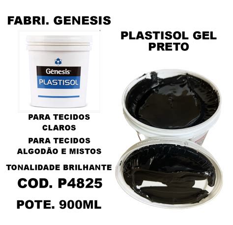 TINTA PLASTISOL GEL PRETO 900ML GENESIS SERIGRAFIA Serigrafia Na Web