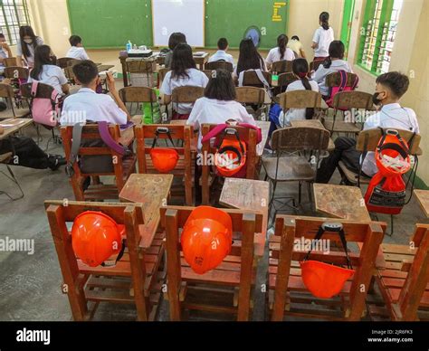 Manila Philippines 22nd Aug 2022 There Are Safety Helmets At The