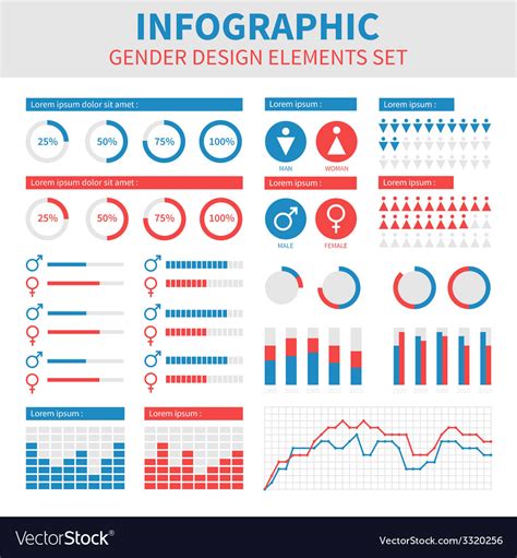 Gender Infographic Design Male And Female Vector Image