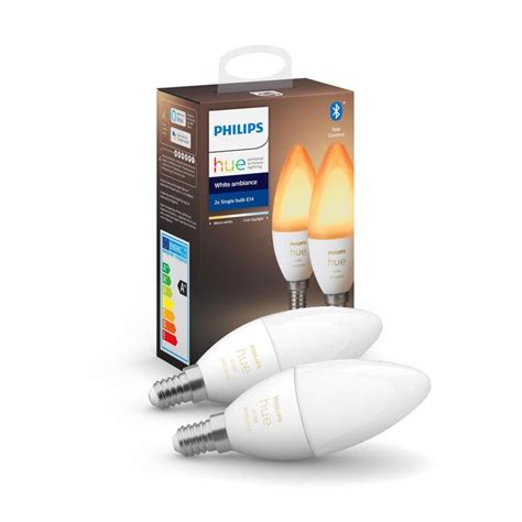 PHILIPS HUE LED Birne White Ambiance 2x BT E14 Bluetooth 5 3 W