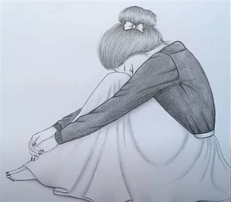 Crying Girl Lonely Girl Pencil Sketch Sad Girl Girl Drawing Image | Hot ...