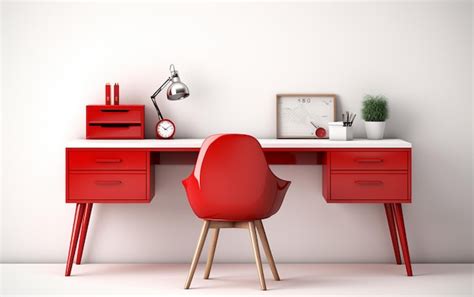 Premium AI Image | Office Desk on White