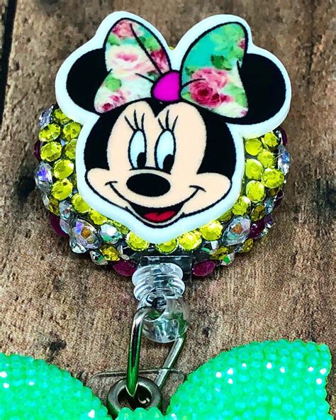 Green Disney S Minnie Mouse Id Badge Reel Retractable Badge Holder