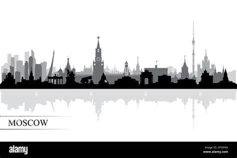 Moscow City Skyline Silhouette Background Vector Illustration Stock