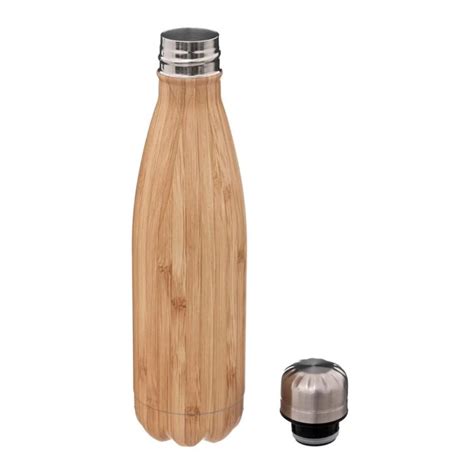 Bouteille Isotherme Inox Effet Bambou 0 5L Beige