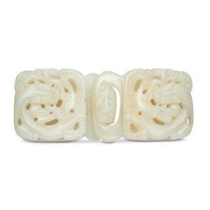 Qing Dynasty Chinese White Jade Dragon Belt Buckle Jade Oriental