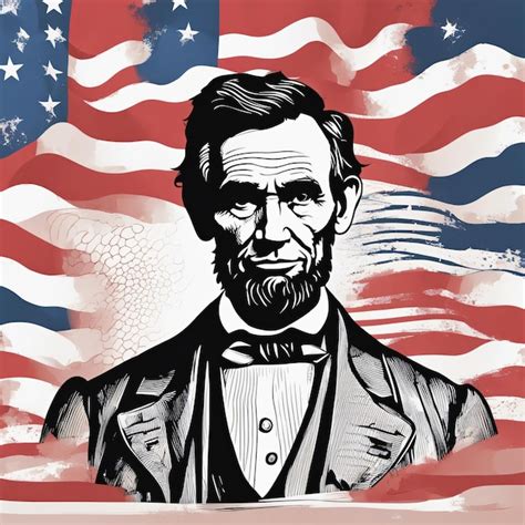 Premium Ai Image Abraham Lincoln Usa Flag Digital Art