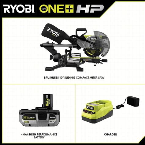 Ryobi One Hp 18v Brushless Cordless 10 In Sliding Compound Miter Saw