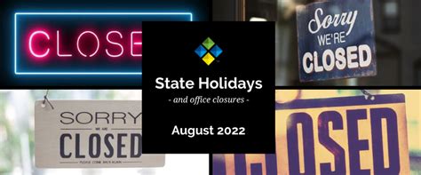 August 2023 State Holidays