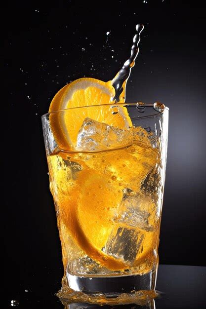 Premium Photo A Glass Of Orange Juice Being Poured Into A Glass With