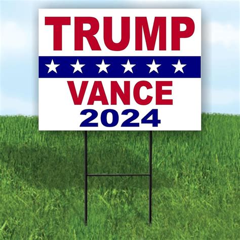 Trump Jd Vance Yard Sign With Heavy Duty Metal H Frame Durable