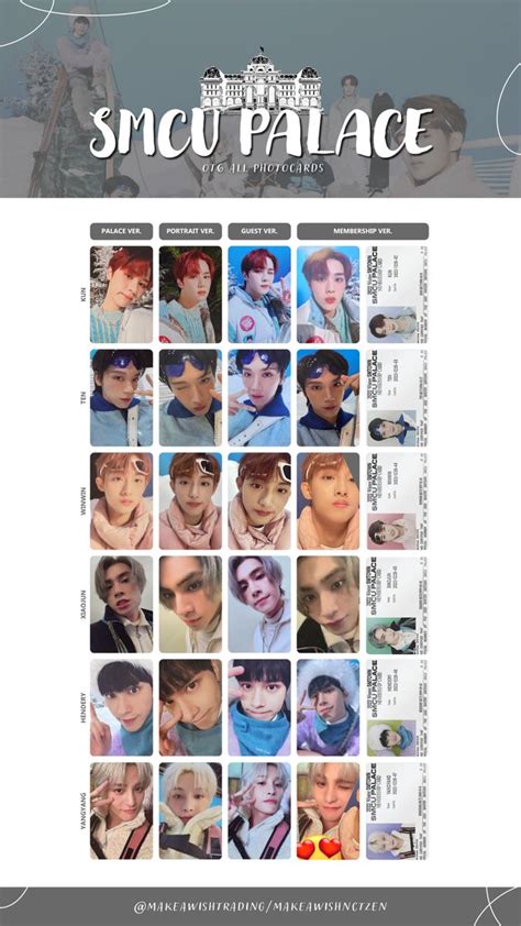 Wayv Smcu Palace Photocard Template In Photocard Photo Cards