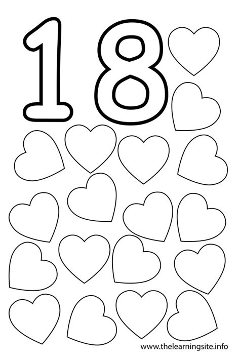 Number 18 Coloring Page at GetColorings.com | Free printable colorings ...