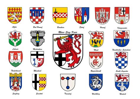 Wappen Von Rhein Sieg Kreis Coat Of Arms Crest Of Rhein Sieg Kreis