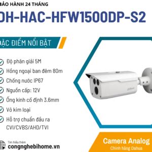 Camera Dahua HDCVI Cooper DH HAC HFW1500DP S2 5MP