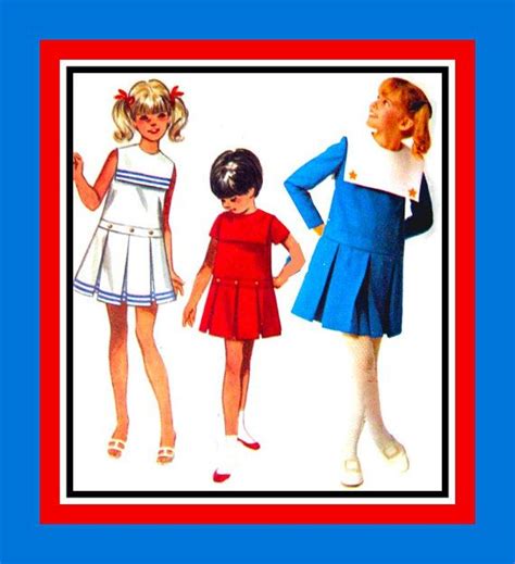 Vintage S Girls Sailor Dress Sewing Pattern Three Etsy Sailor