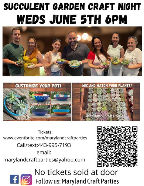 Succulent Garden Craft Night @ Daniels Elkridge with Maryland Craft