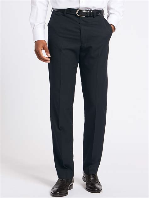 Buy Marks Spencer Men Navy Blue Slim Fit Solid Formal Trousers